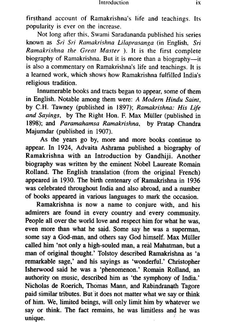 Ramakrishna Paramahansa Makers Of Indian Literature - Indya