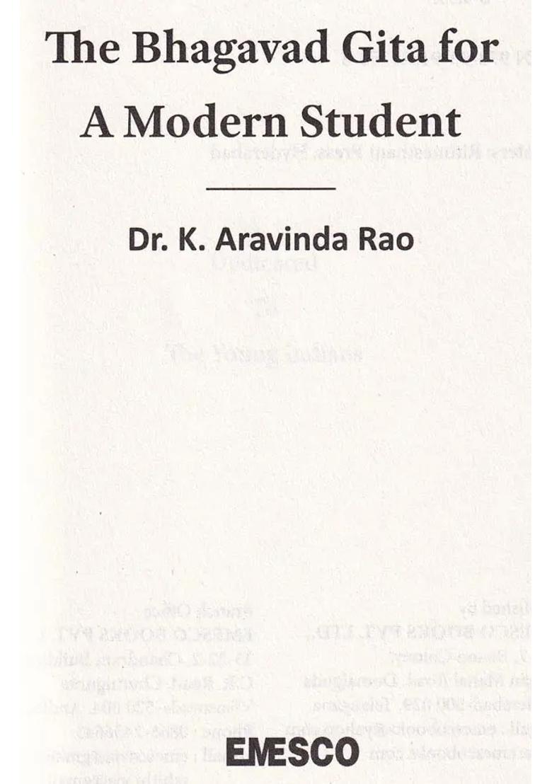 The Bhagavad Gita For A Modern Student - Indya