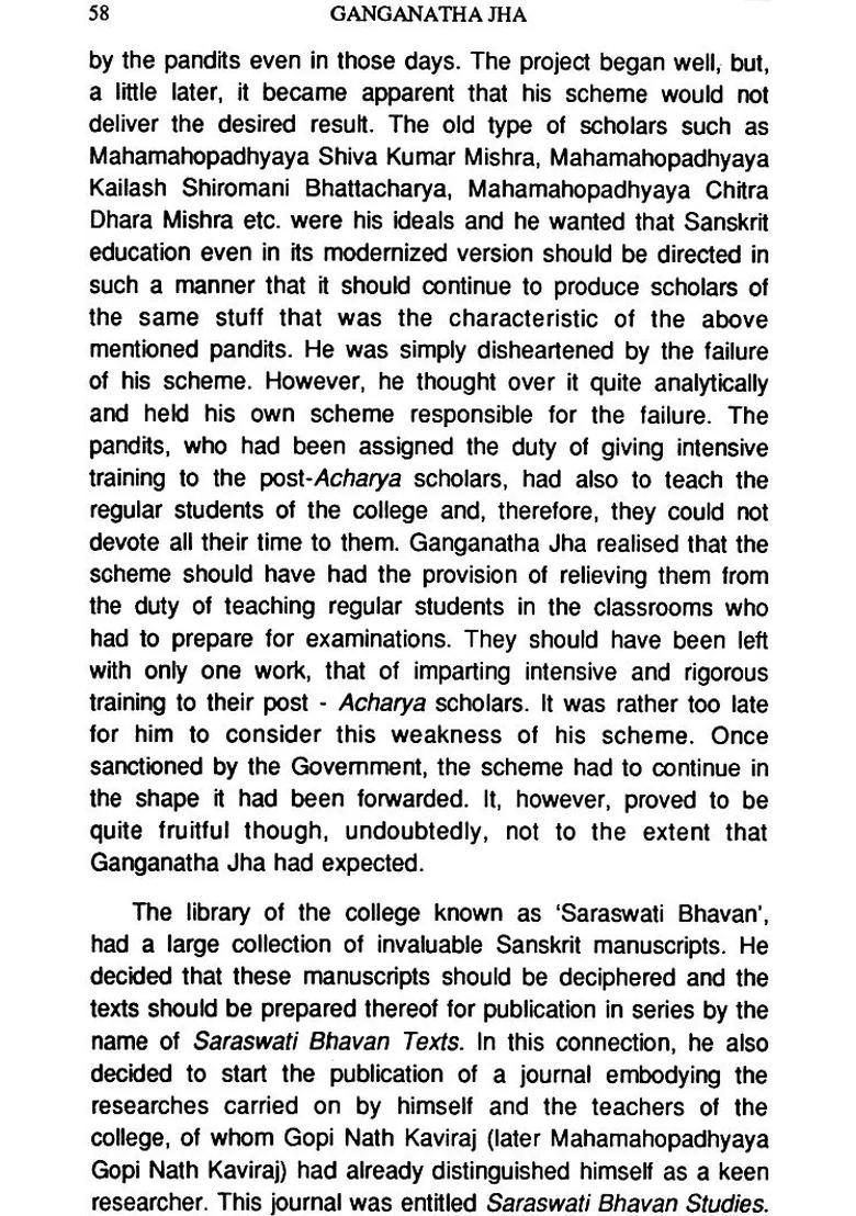 Ganganatha Jha Makers Of Indian Literature An Old And Rare Book - Indya