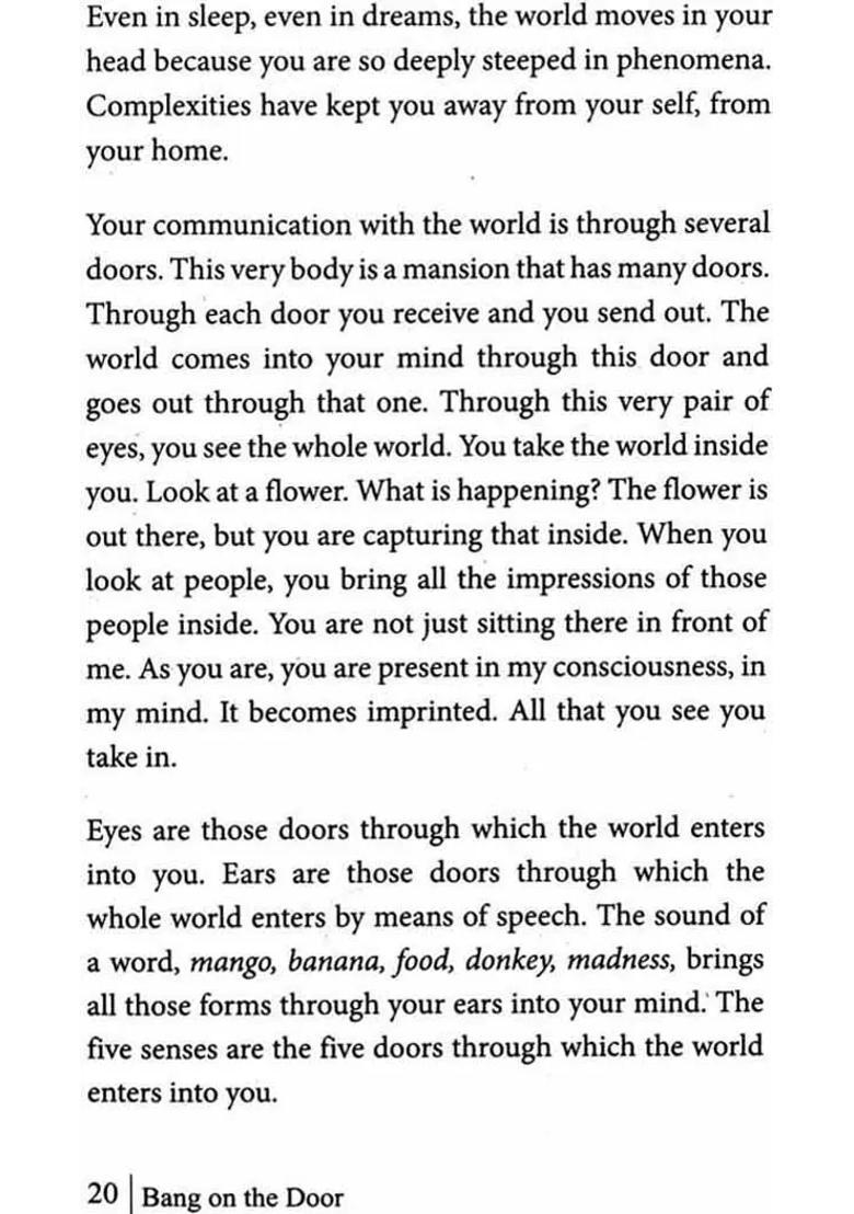 Bang On The Door A Collection Of Talks By Sri Sri Ravi Shankar - Indya