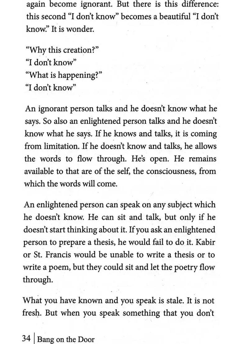 Bang On The Door A Collection Of Talks By Sri Sri Ravi Shankar - Indya