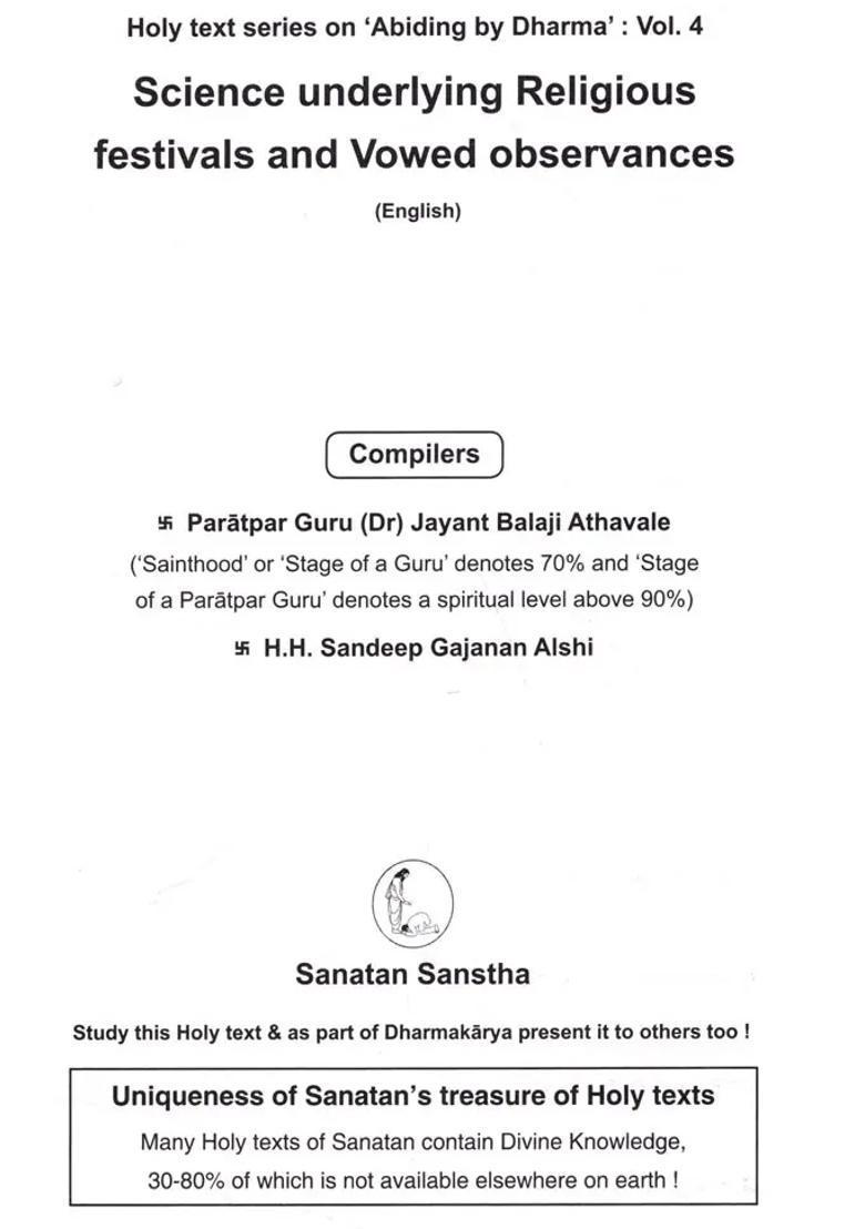 Science Underlying Religious Festivals & Vowed Observances Volume-4 - Indya