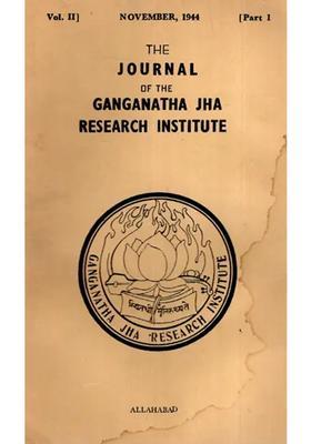 The Journal Of The Ganganath Jha Research Institute Vol- Ii November 1944 Part-I An Old And Rare Book