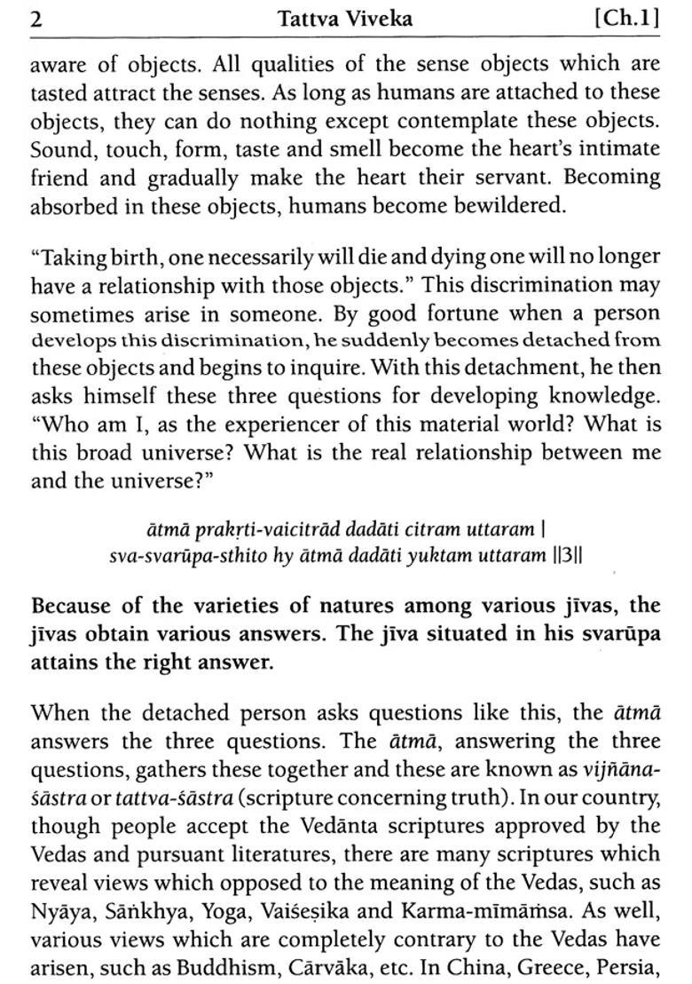 Tattva-Viveka Inquiry Concerning Truth With English Transliteration - Indya