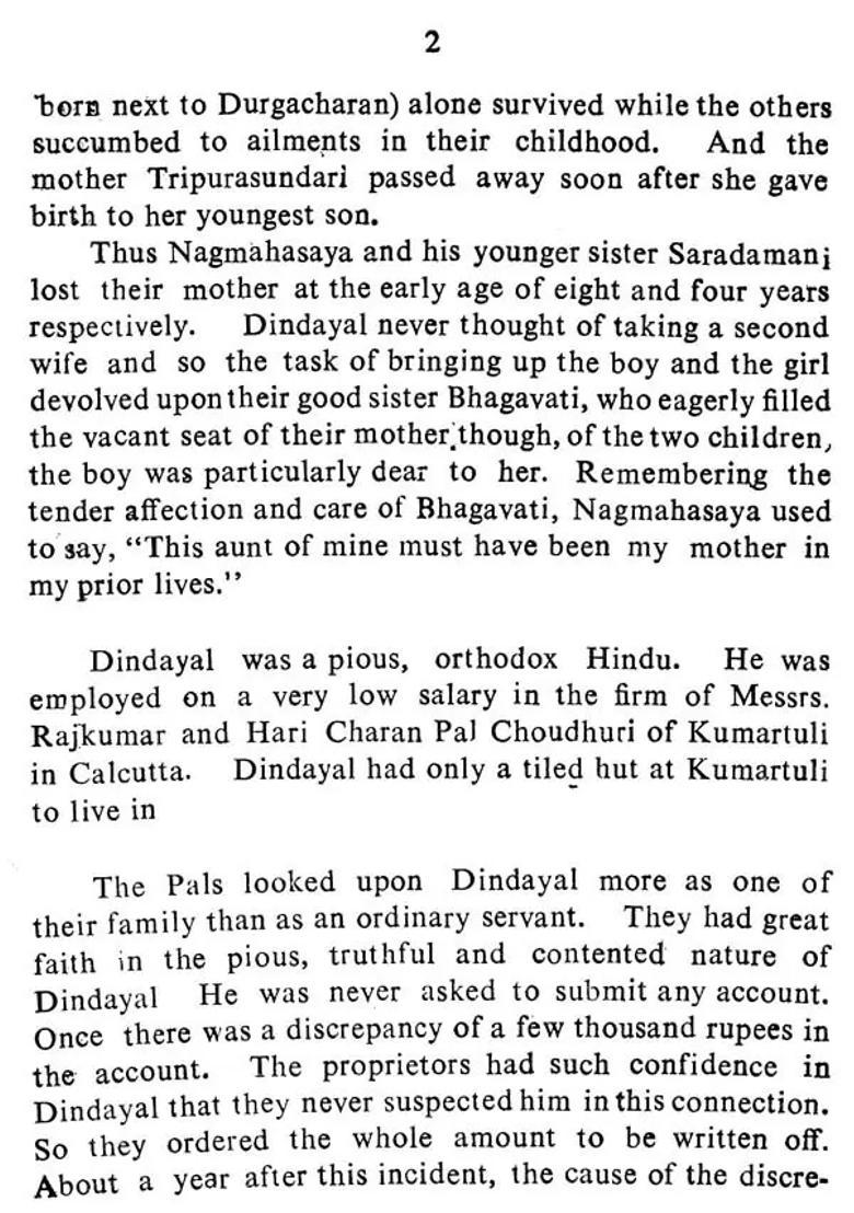 Nagmahasaya A Saintly Householder Disciple Of Sri Ramakrishna - Indya