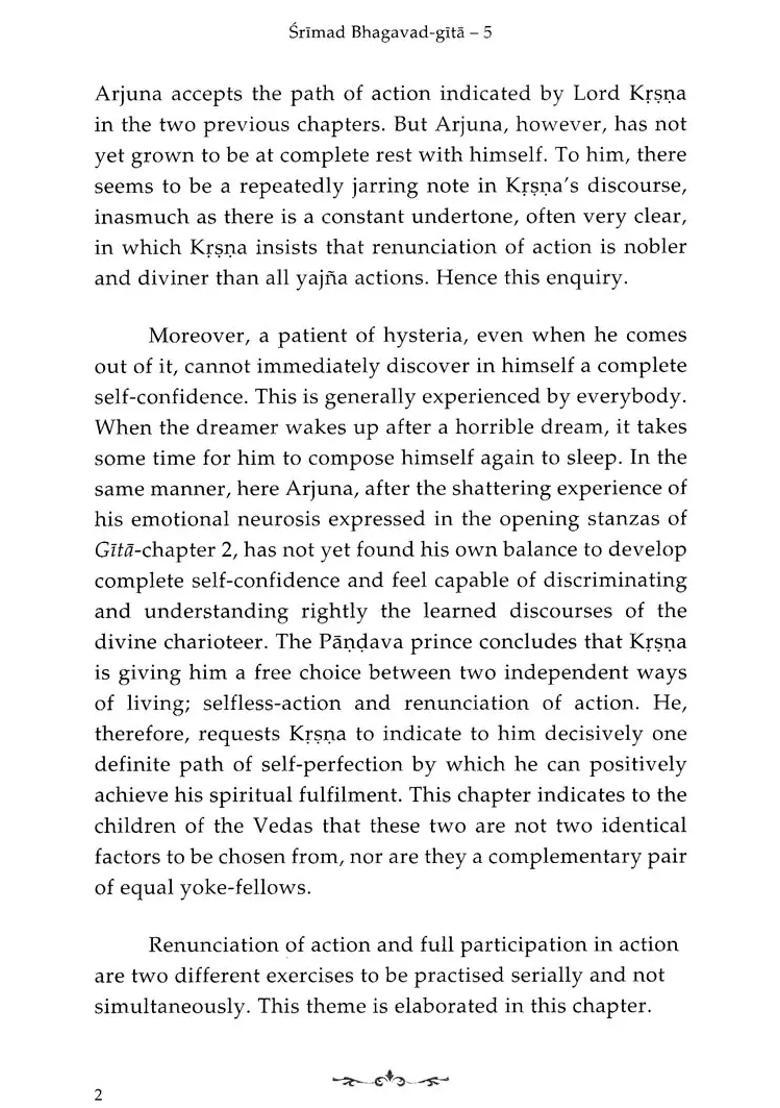 Srimad Bhagavad Gita True Renunciation Chapter 5 - Indya