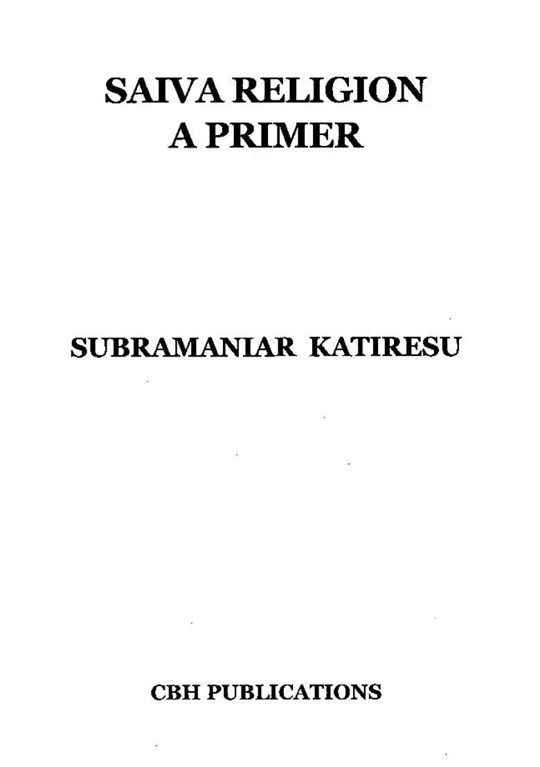 Saiva Religion A Primer - Indya