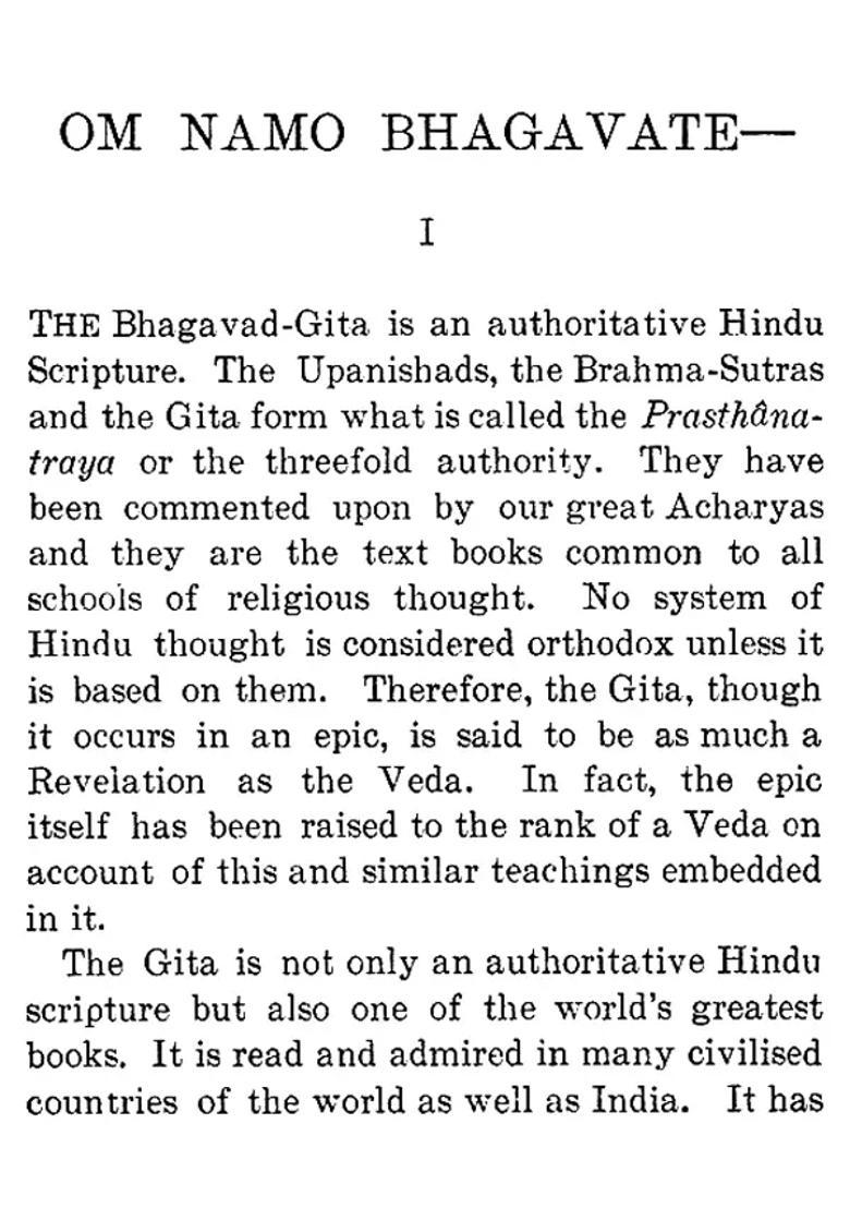 Introduction To The Bhagavad Gita - Indya
