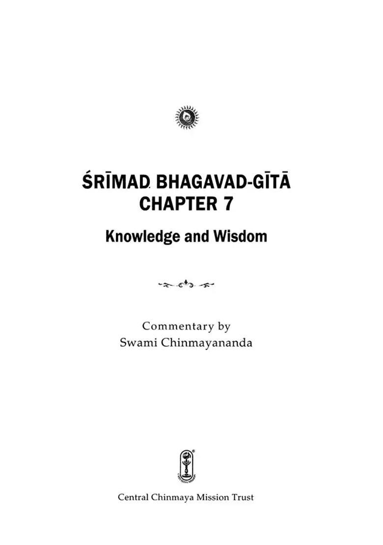 Srimad Bhagavad Gita Knowledge And Wisdom Chapter 7 - Indya