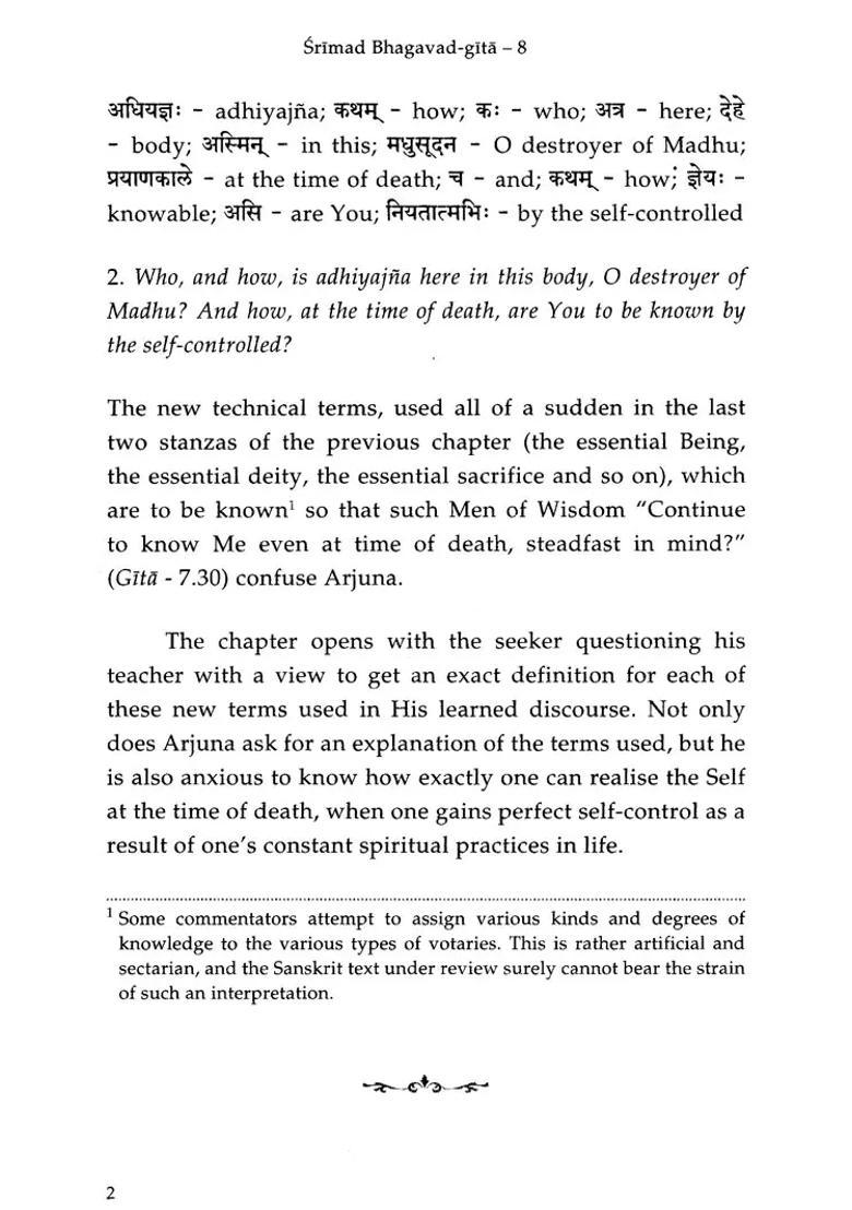 Shrimad Bhagavad Gita The Imperishable Truth Chapter 8 - Indya