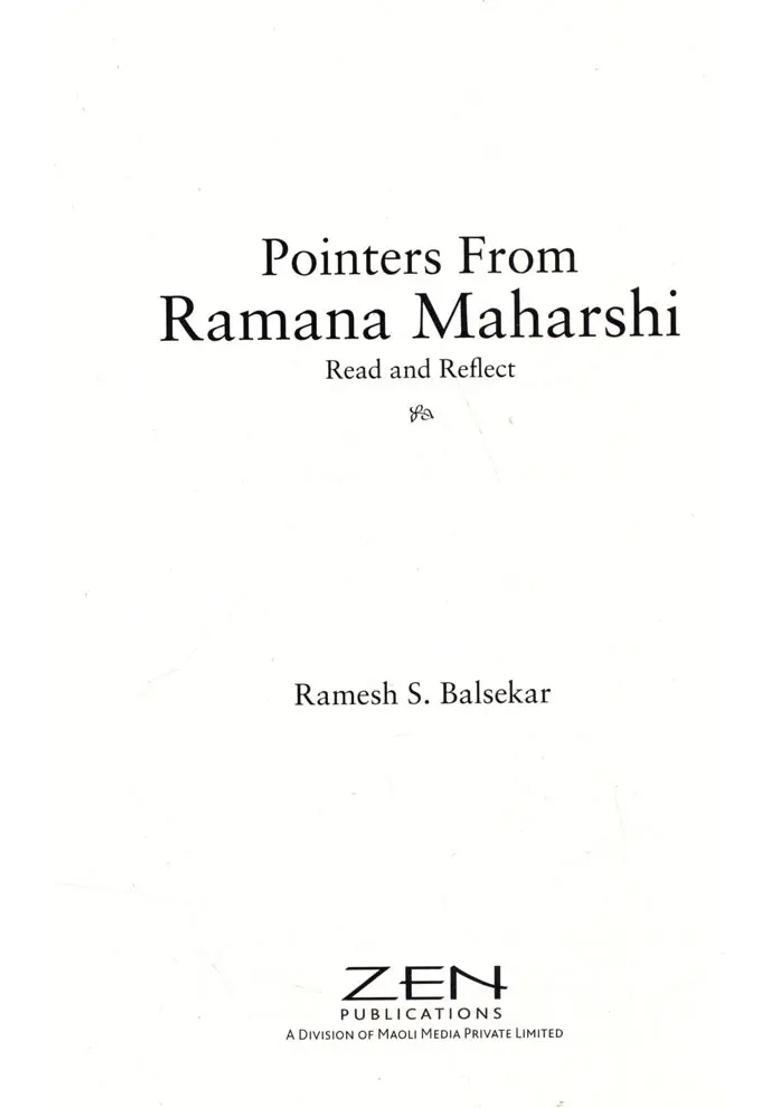 Pointers From Ramana Maharshi Read And Reflect - Indya