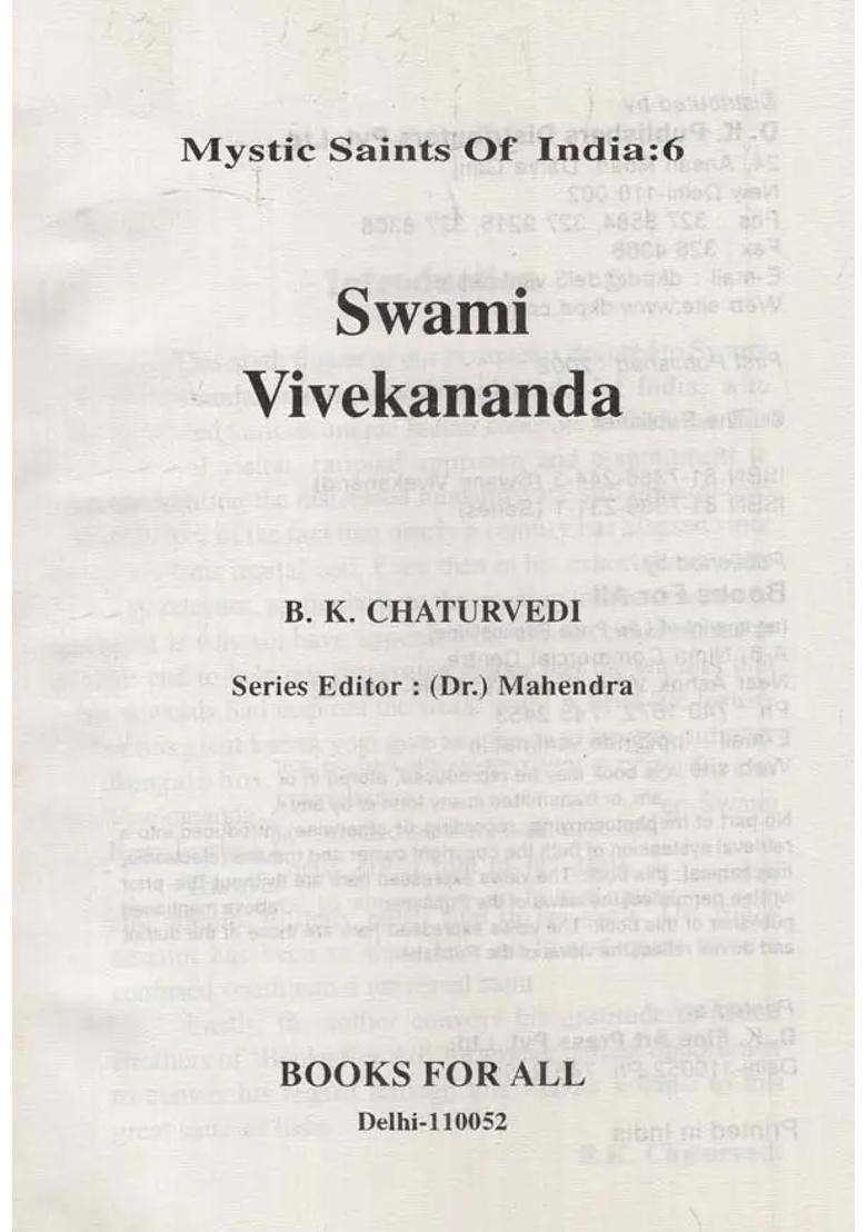 Swami Vivekananda Mystic Saints Of India 6 - Indya