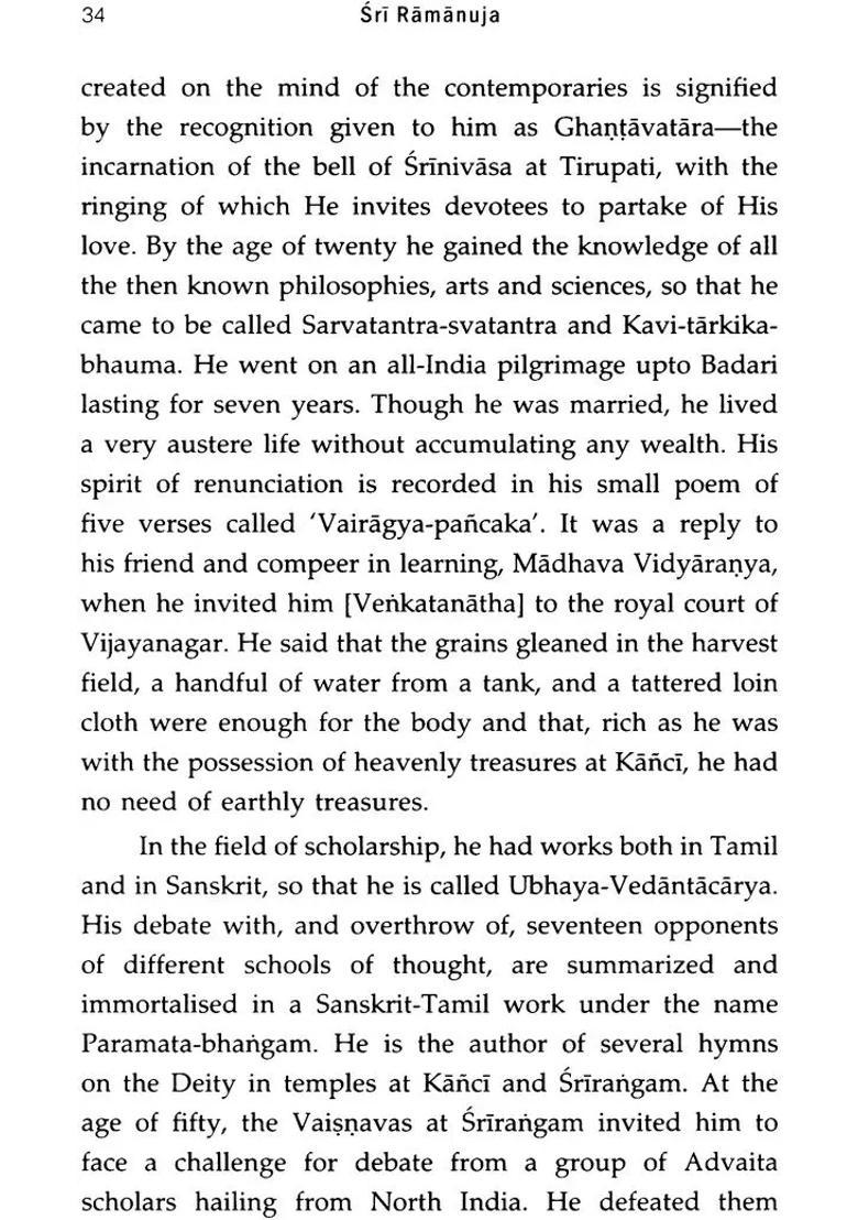 Sri Ramanuja His Life Religion And Philosophy - Indya