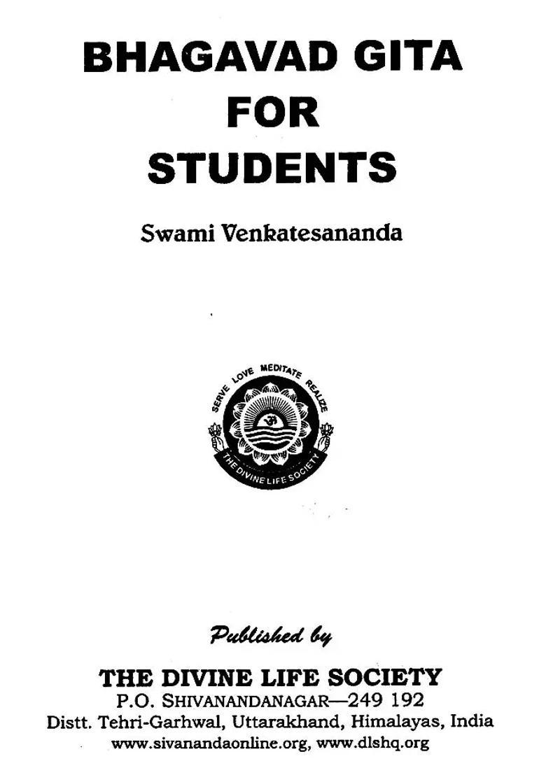 Bhagavad Gita For Students - Indya