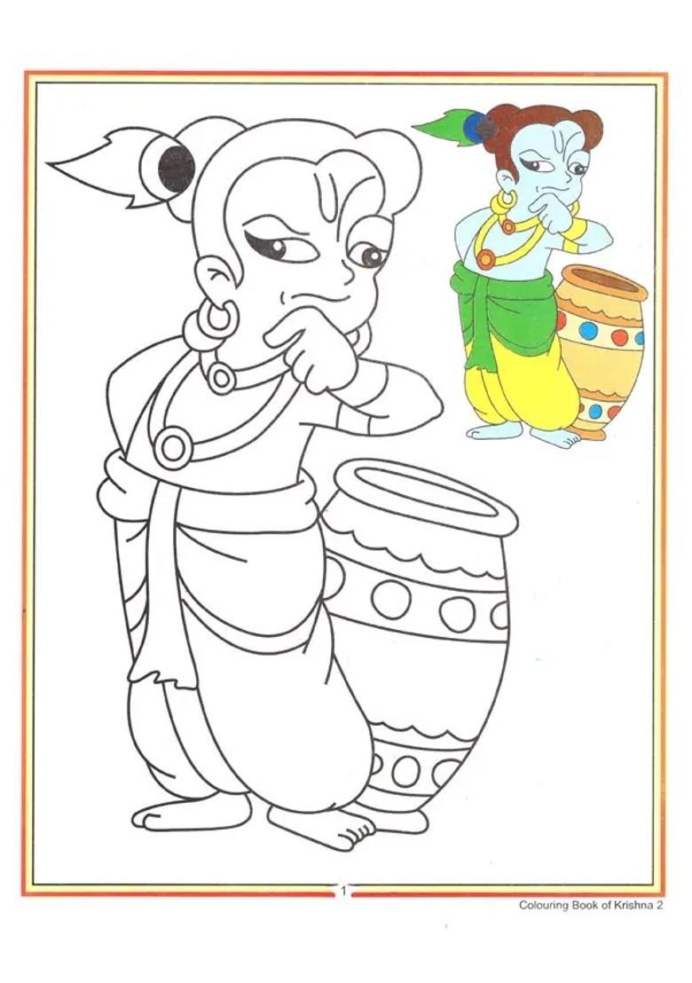 Colouring Book Of Krishna A Pictorial Book - Indya