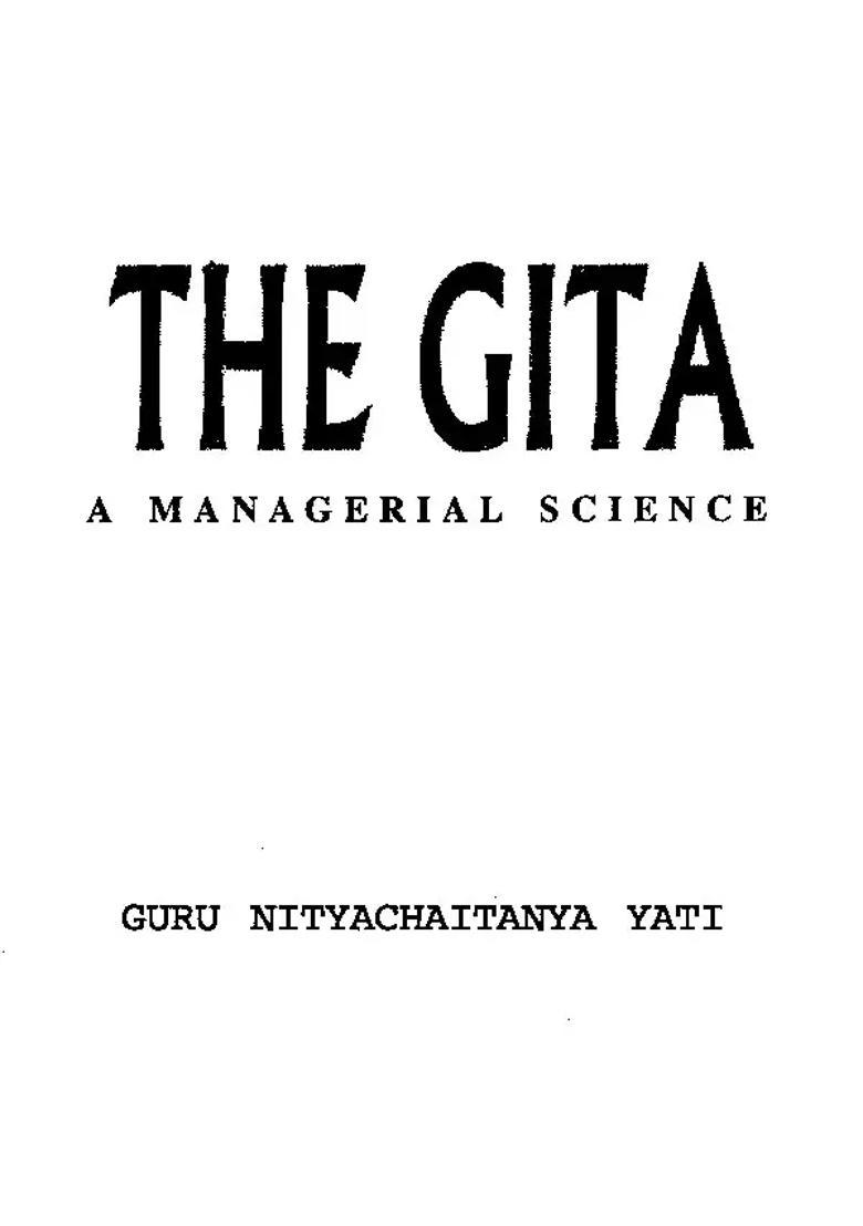 The Gita- A Managerial Science - Indya