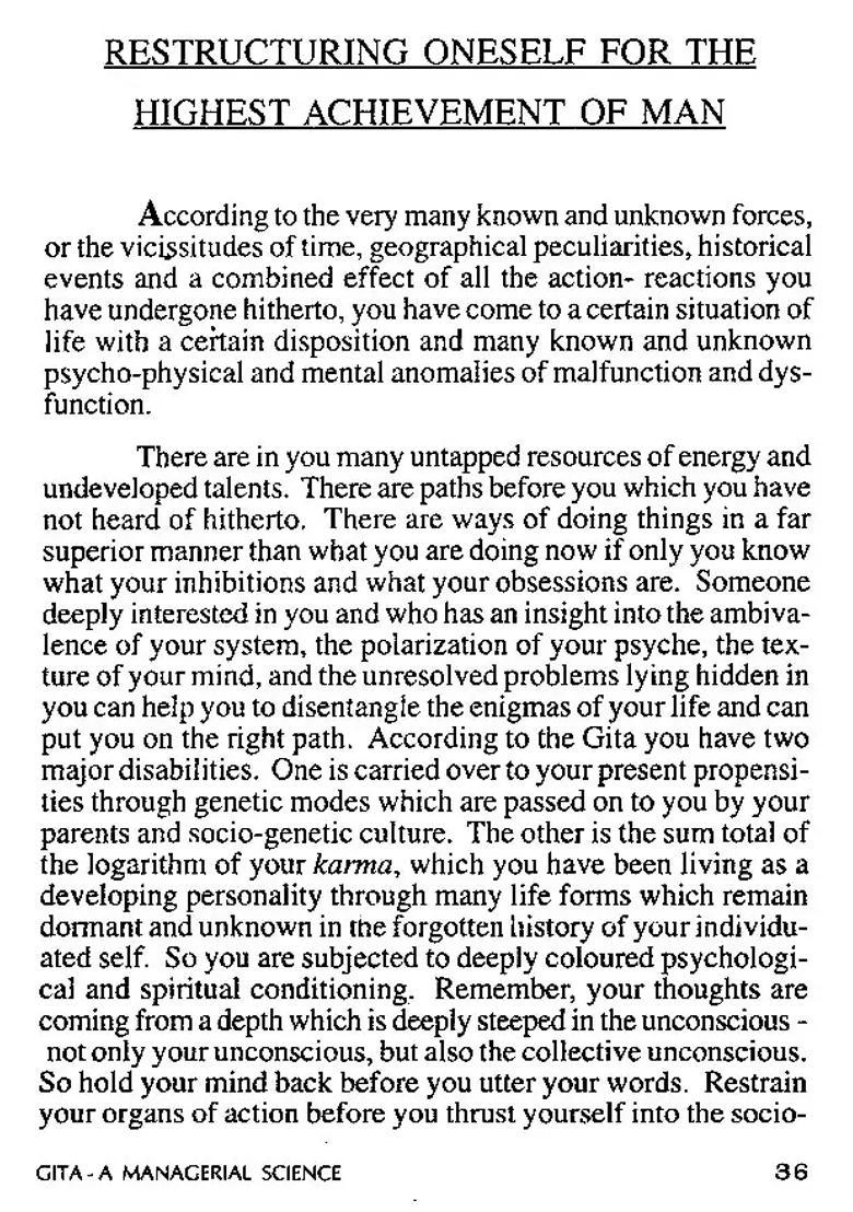 The Gita- A Managerial Science - Indya