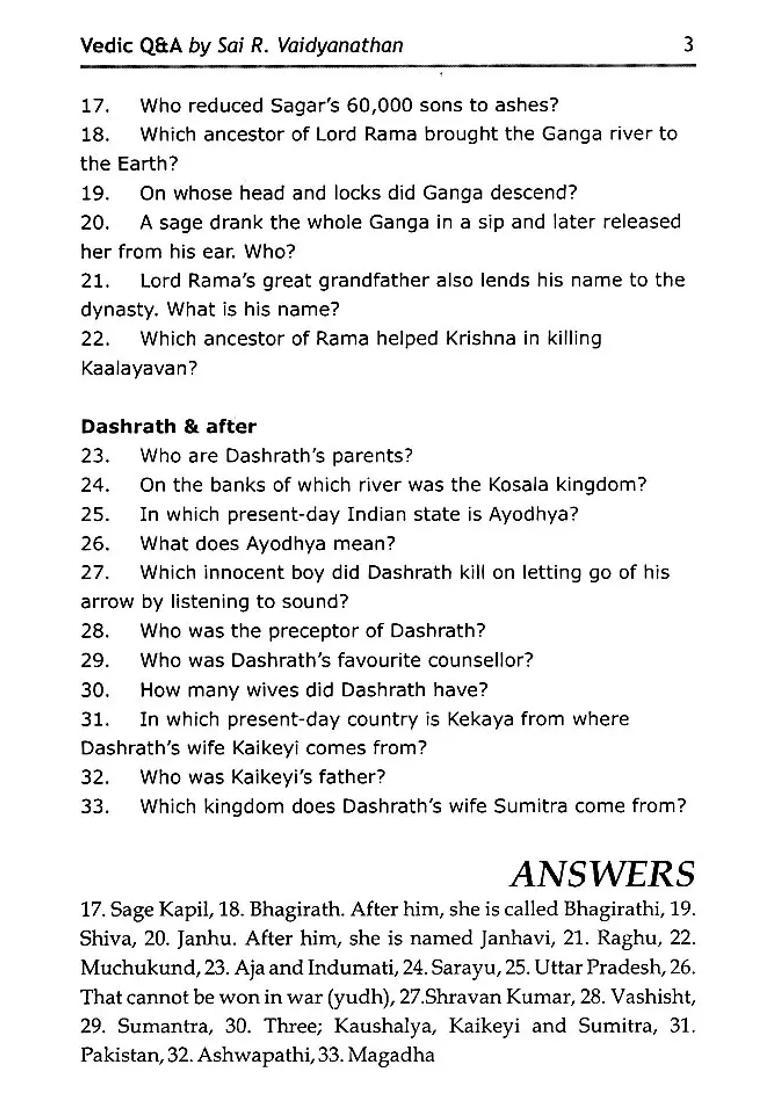 Vedic Q&A Over 600 Simple Questions On Personalities And Events In Ancient Indian Literature Quiz - Indya