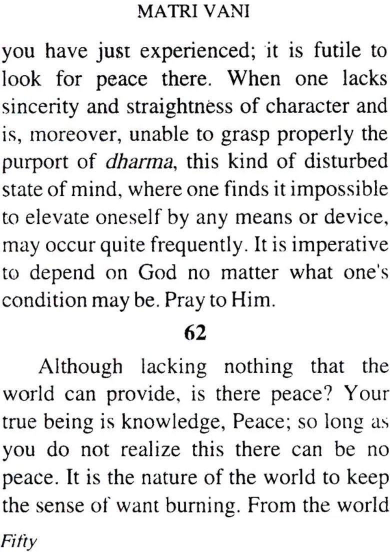 Matri Vani Volume 2 The Voice Of Anandamayi Ma - Indya