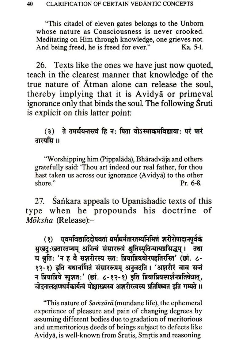 Sankara S Clarification Of Certain Vedantic Concepts - Indya