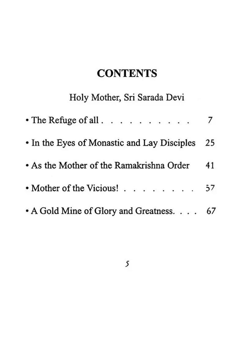 Sri Sarada Devi The Mother Of All - Indya