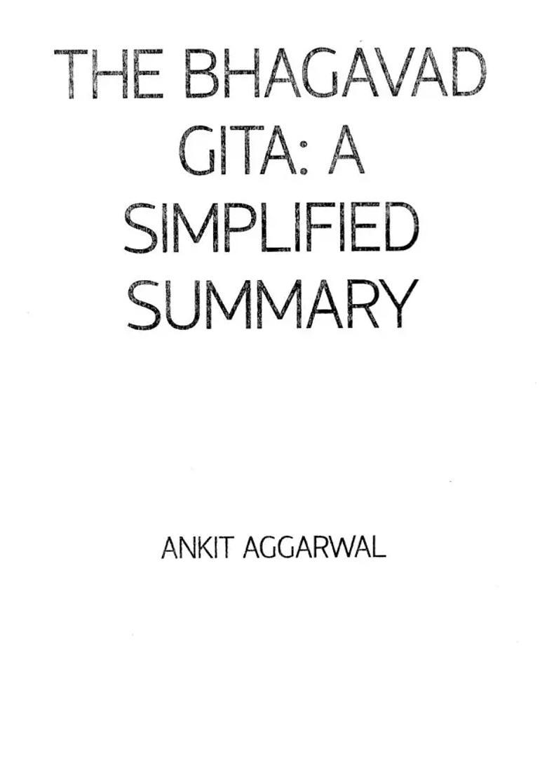 The Bhagavad Gita A Simplified Summary - Indya