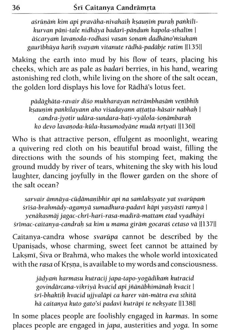 Sri Caitanya Candramrta With English Transliteration - Indya