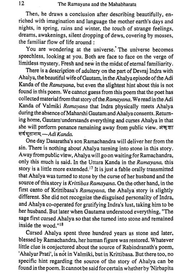 Rabindranath Tagore On The Ramayana And The Mahabharata - Indya