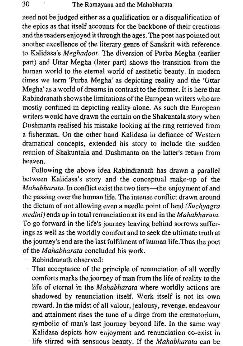 Rabindranath Tagore On The Ramayana And The Mahabharata - Indya