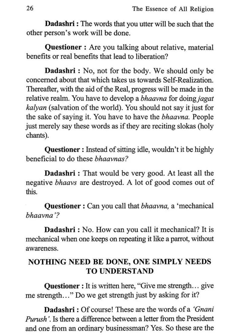 The Essence Of All Religion - Indya