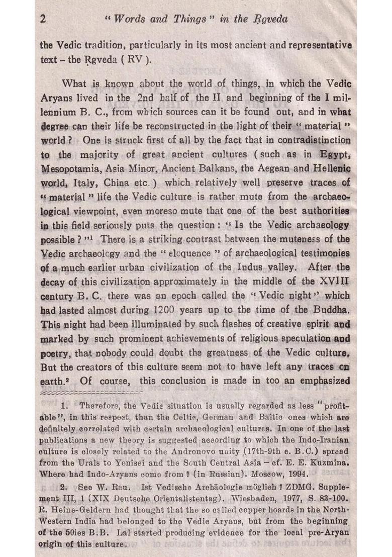 Words And Things In The Rgveda A Rare Book - Indya