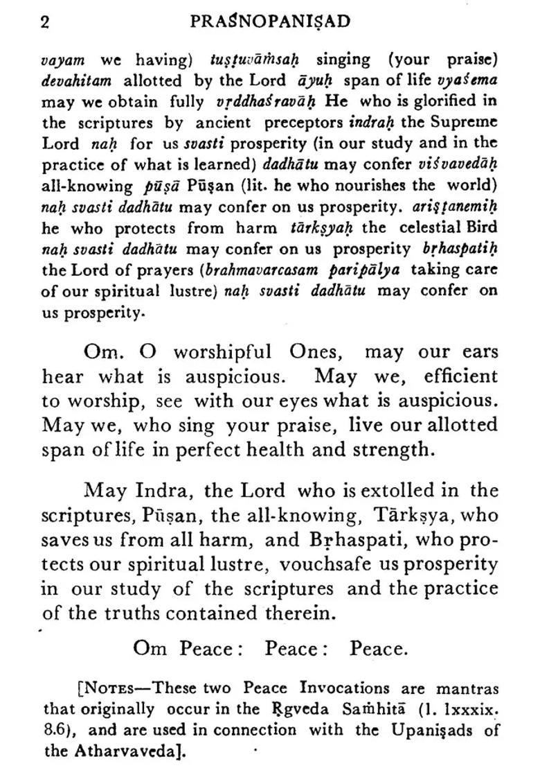 Prasna Upanishad Sanskrit Text Transliteration Word-To-Word Meaning English Translation And Detailed Notes - A Most Useful Edition For Self Study - Indya