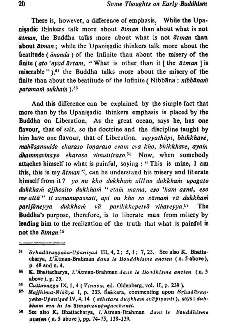 Some Thoughts On Early Buddhism With Special Reference To Its Relation To The Upanishads A Rare Book - Indya