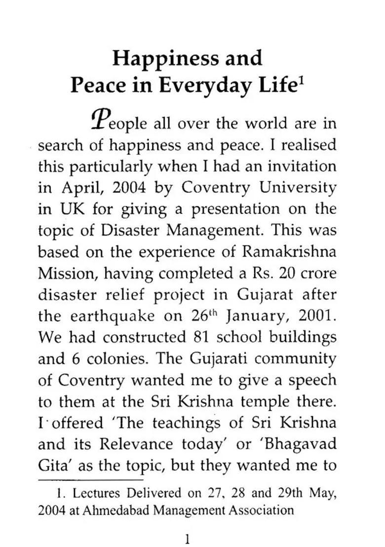 Happiness And Peace In Everyday Life - Indya