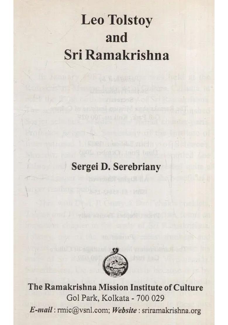 Leo Tolstoy And Sri Ramakrishna - Indya