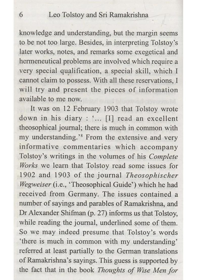 Leo Tolstoy And Sri Ramakrishna - Indya