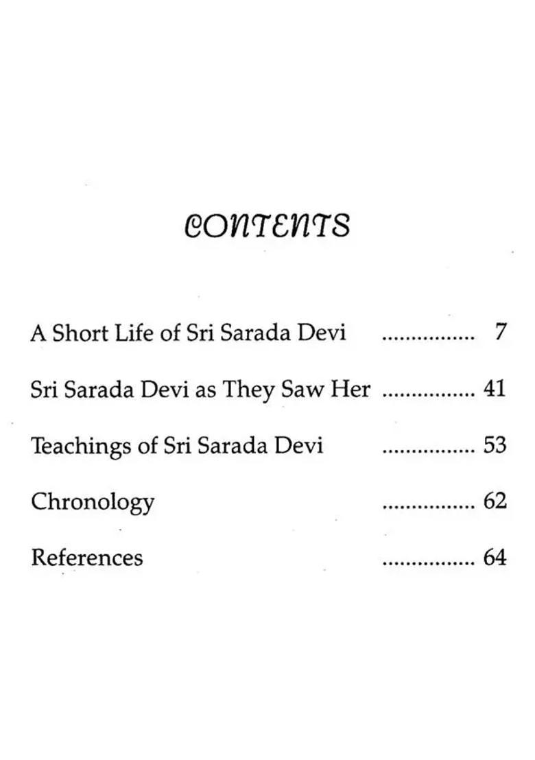 Sri Sarada Devi Life And Teachings Of The Holy Mother - Indya