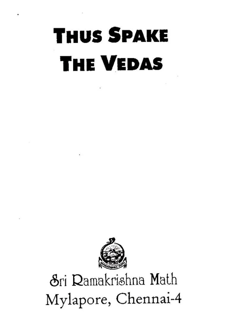 Thus Spake The Vedas Pocket Book - Indya