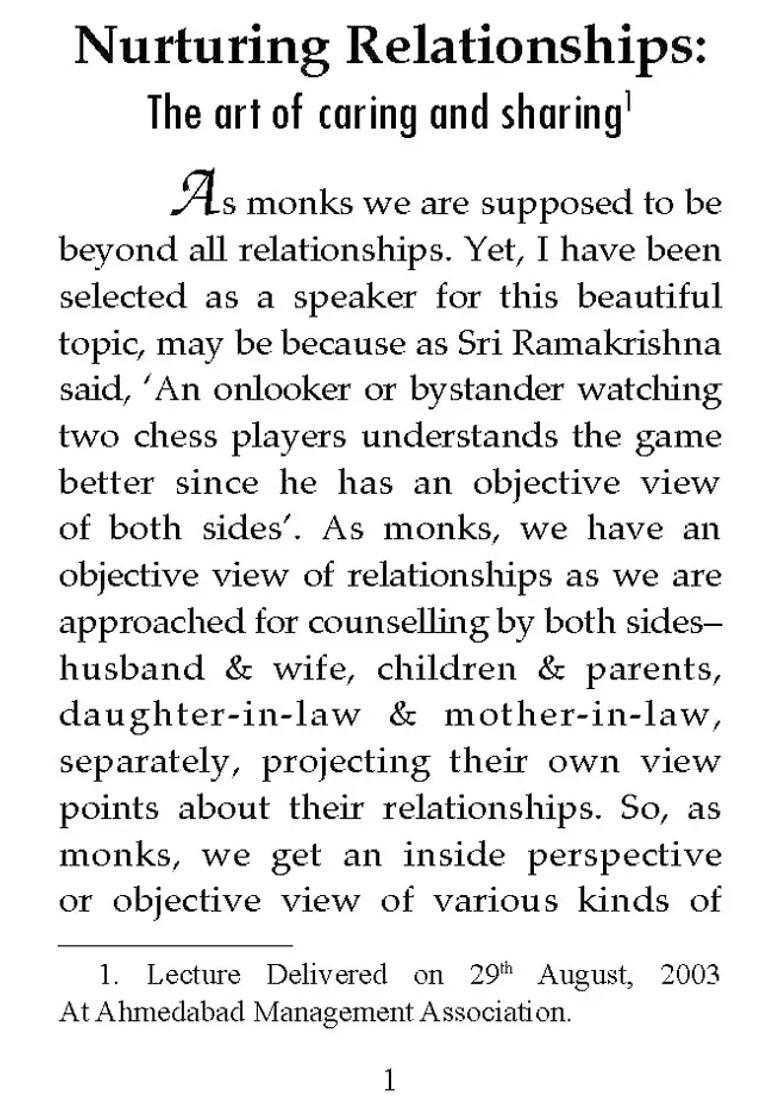 Nurturing Relationships The Art Of Caring And Sharing - Indya