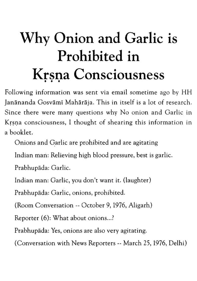 Why Onion And Garlic Is Prohibited In Krsna Consciousness - Indya