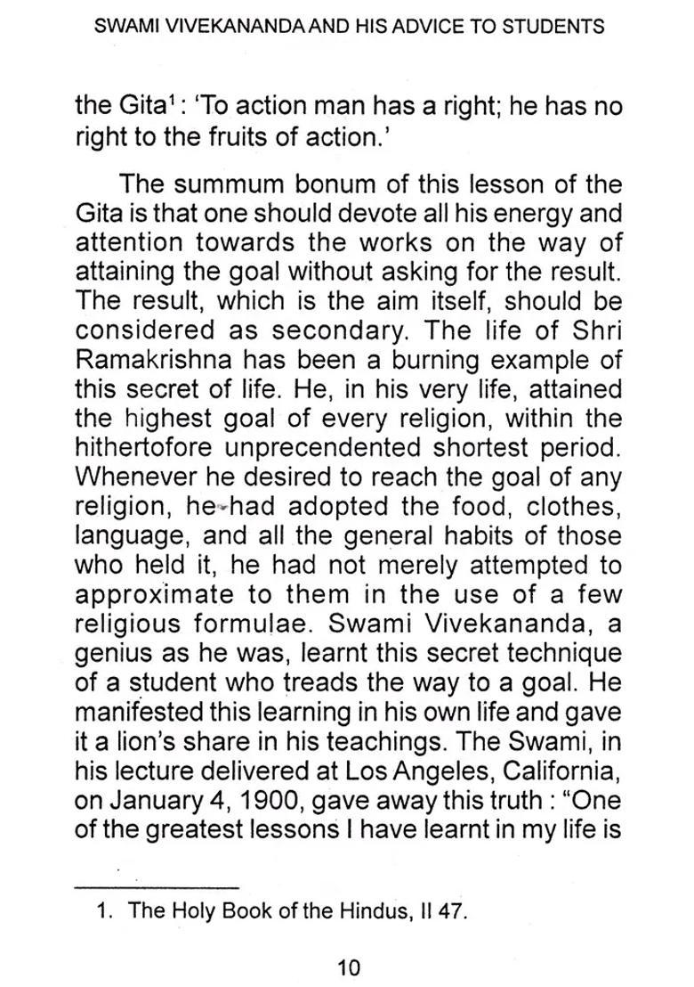 Swami Vivekananda And His Advice To Students - Indya