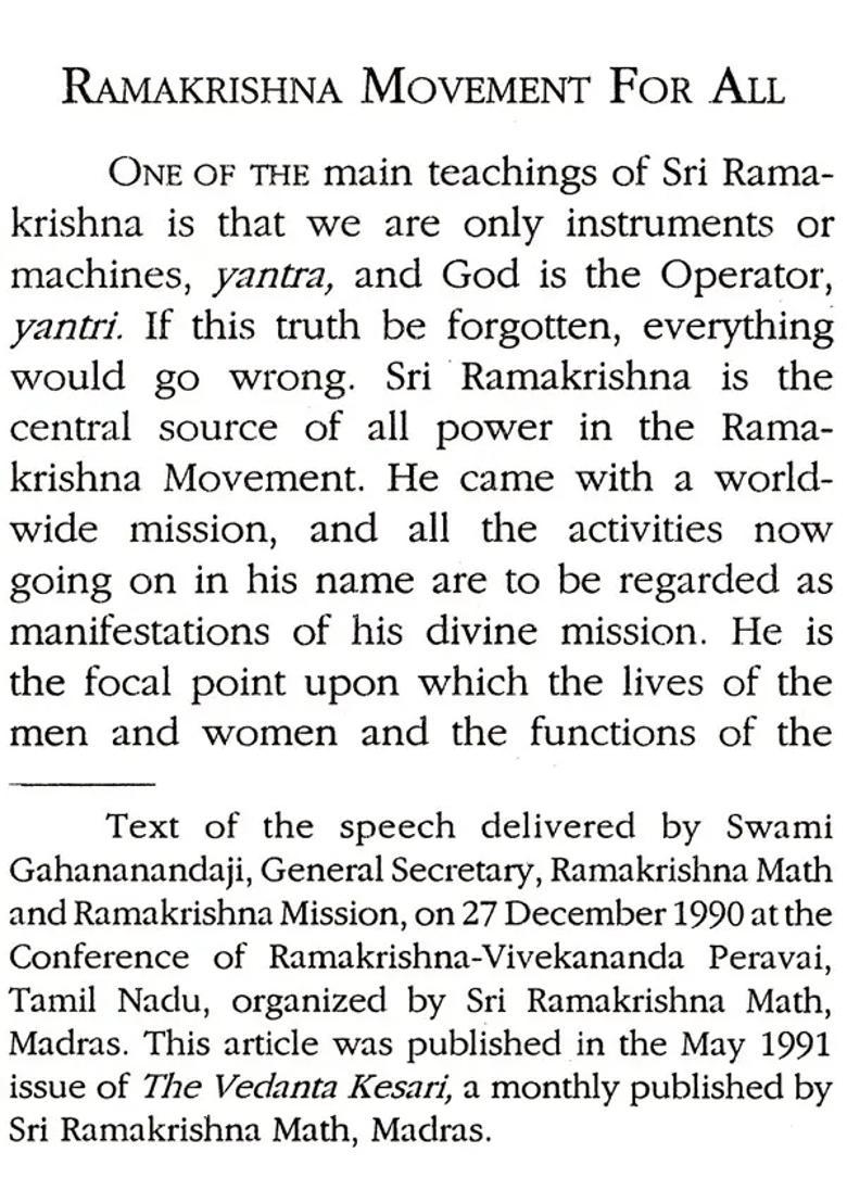 Ramakrishna Movement For All - Indya