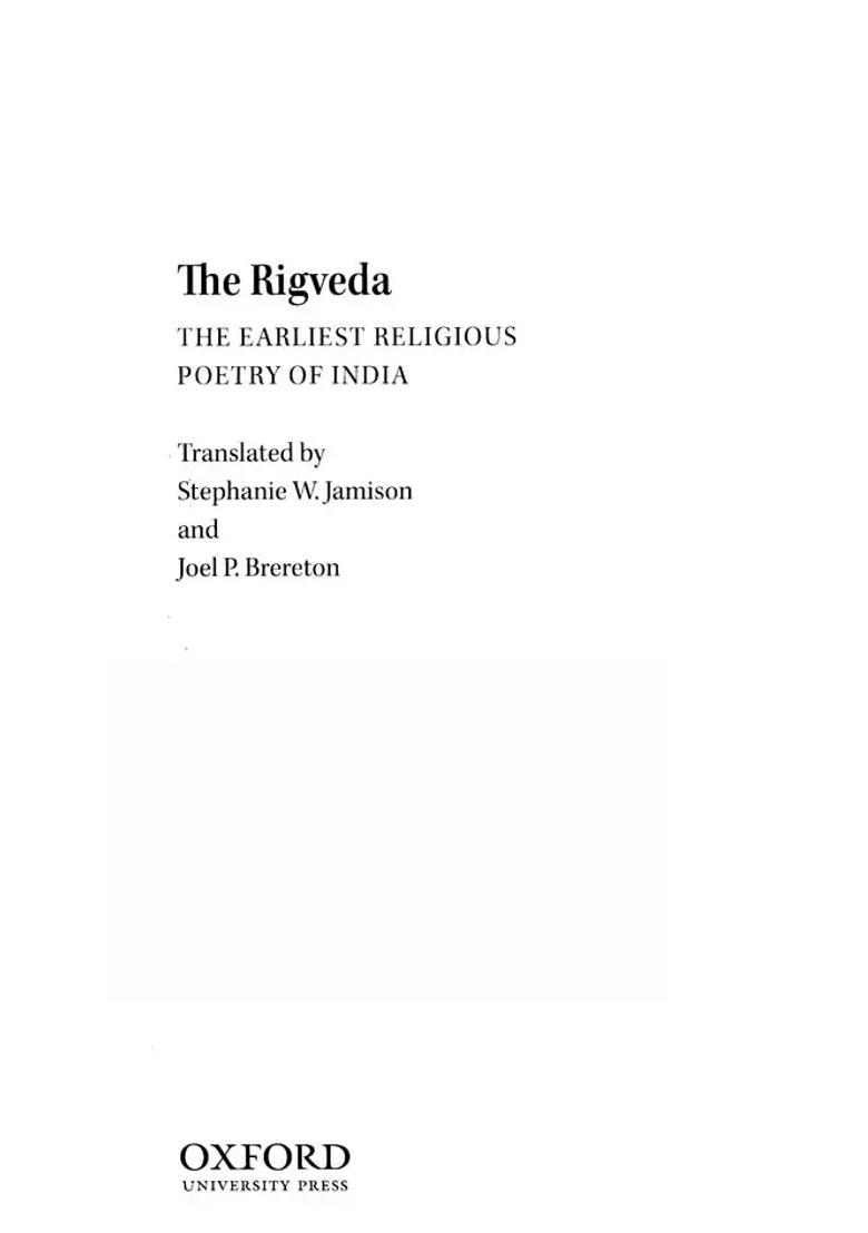 The Rigveda- The Earliest Religious Poetry Of India Set Of 3 Volumes - Indya