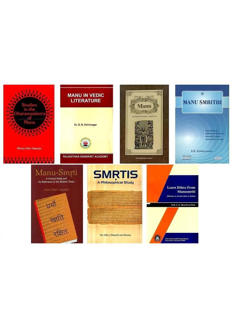 Studies In Manu And His Smrti Set Of 7 Books - Indya
