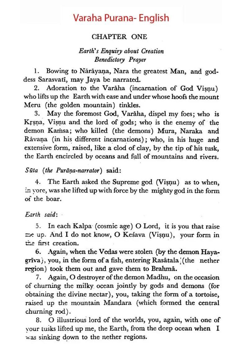 The Varaha Purana Set Of 3 Books In English And Sanskrit - Indya