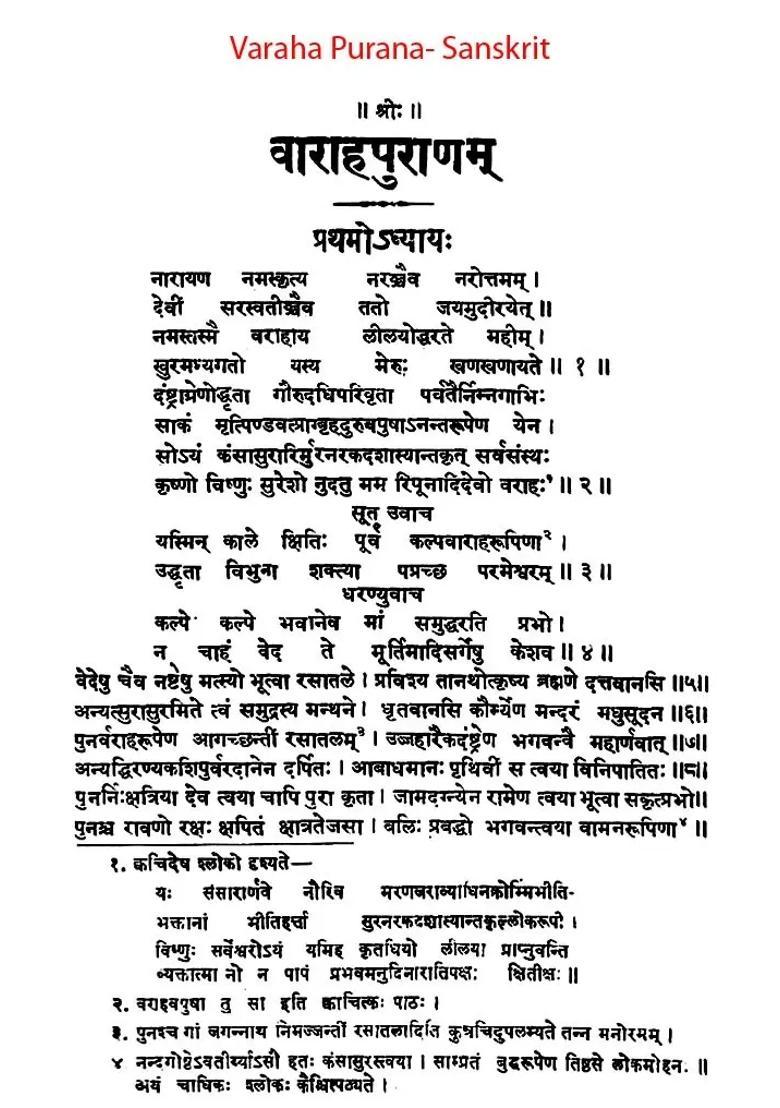 The Varaha Purana Set Of 3 Books In English And Sanskrit - Indya