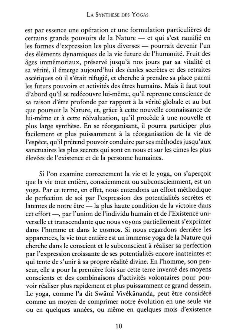 La Synthese Des Yogas- The Synthesis Of Yogas In French Set Of 2 Volumes - Indya