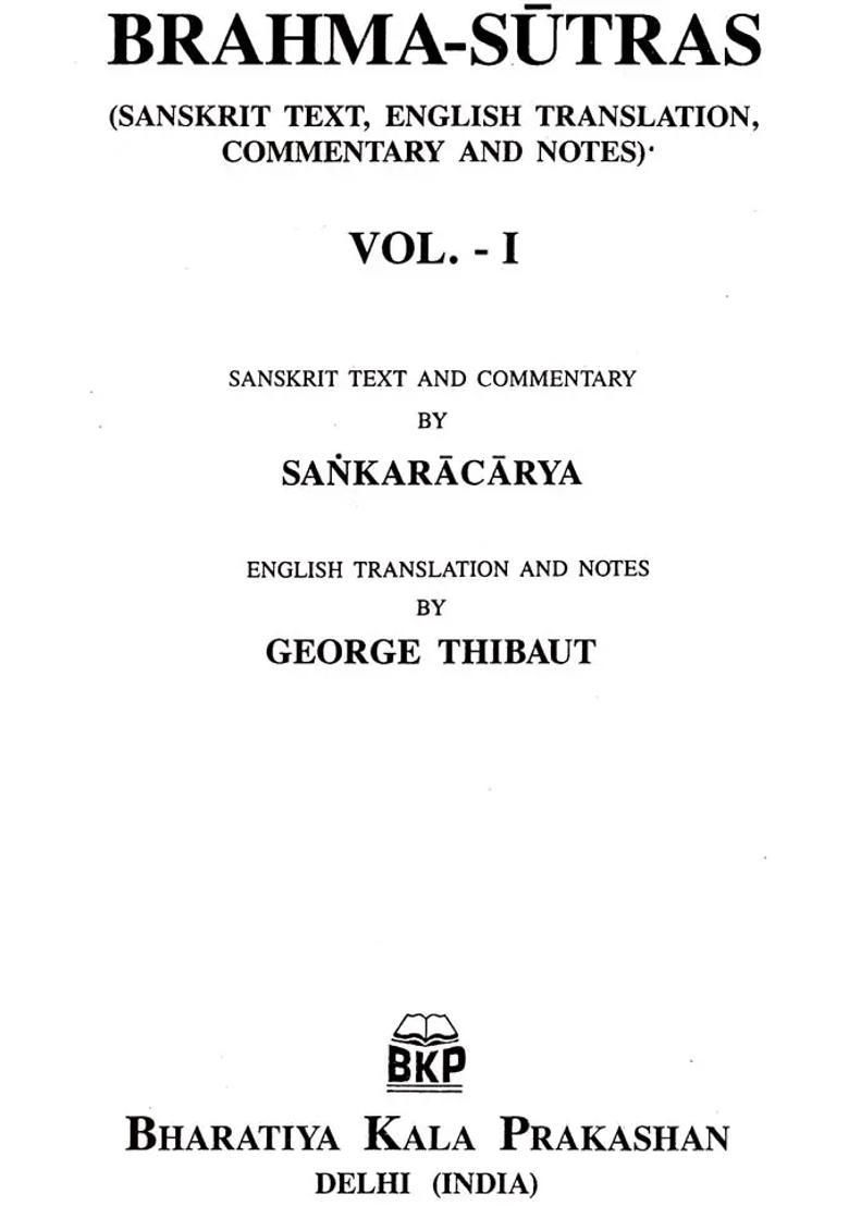 Brahma-Sutras- Sanskrit Text English Translation Commentary And Notes Set Of 2 Volumes - Indya