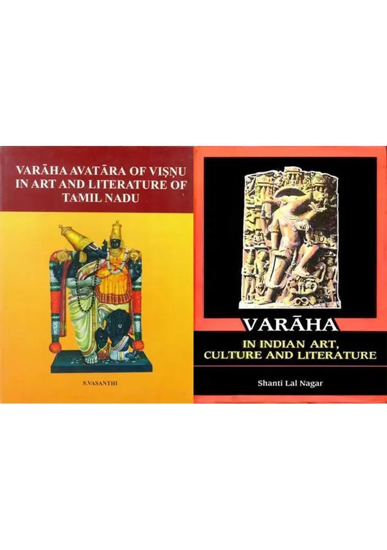 Varaha Avatara Of Bhagawan Vishnu In Art Set Of 2 Books - Indya