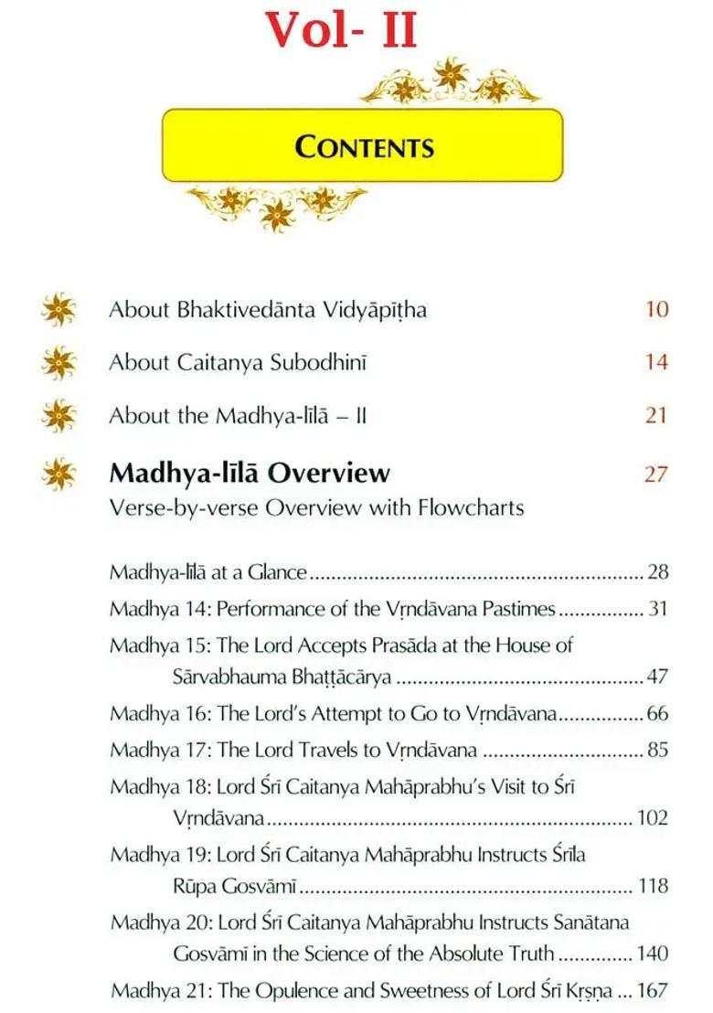 Caitanya Subodhini- Enriching The Experience Of Sri Caitanya Caritamrta Study Madhya-Lila Set Of Two Volumes - Indya